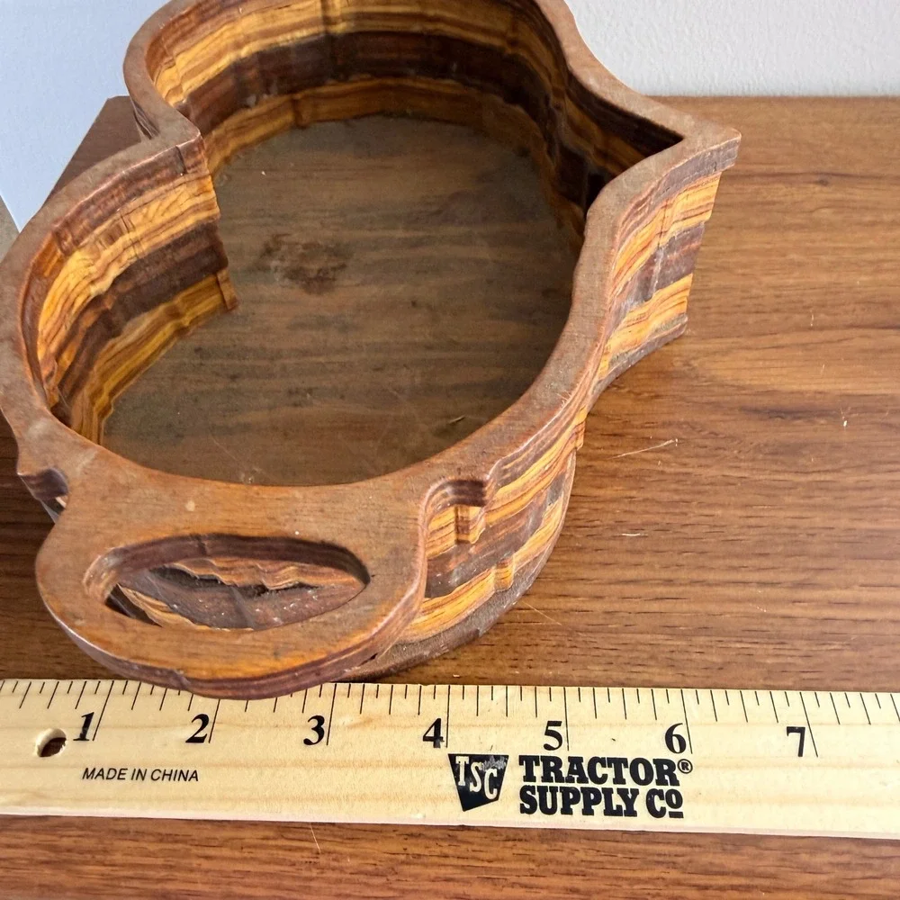 Vintage Handcrafted Wood Bowl Rustic Centerpiece Fruit Catchall Decor